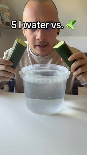 5 liters water vs. Cucumber #cucumber #water #challenge #drink #experiment