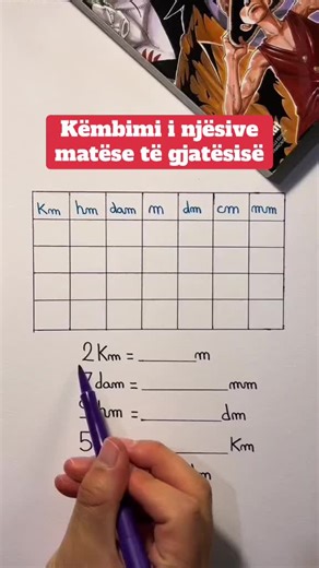 Këmbimi i Njësive Matëse dhe Zgjidhja e Ekuacioneve