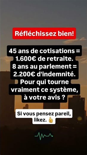 "45 ans de travail vs 8 ans de mandat — faites le calcul"#France#Politique #Retraités #PouvoirDachat