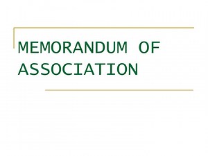 MEMORANDUM OF ASSOCIATION - SlideServe