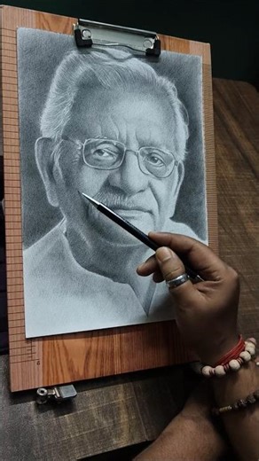 Gulzar sir portrait drawing sketch ❤️#short #shortvideo #art#drawing #artist #artwork