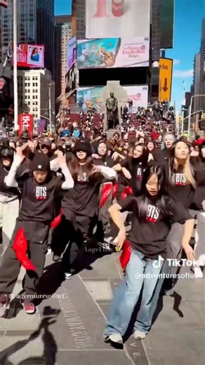 BTS ARMY Flash mob at time square by Adventureofluci 🔥❤️‍🔥💜✨#bts#army #viral #shorts #video #