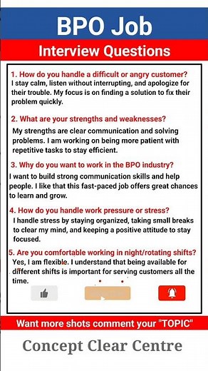 Top 5 BPO Job Interview Questions and Answers for Freshers