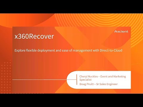 Axcient x360Recover Direct-to-Cloud Demo: Part 2