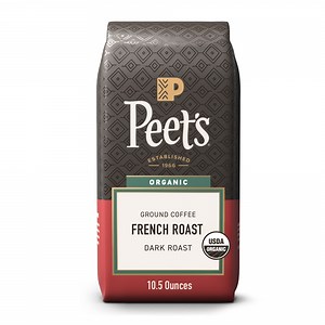Peet's Coffee USDA Organic French Roast Premium Dark Roast Ground Coffee, Arabica, 10.5 oz