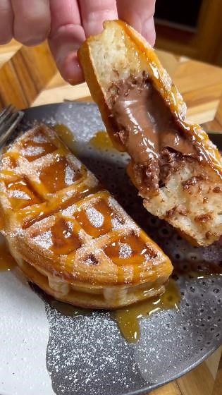 Nutella stuffed waffles