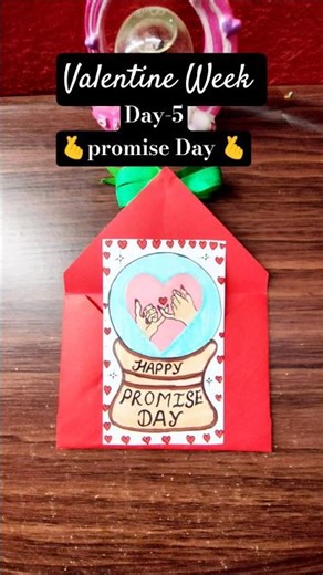 valentine Week Day-5/8 promise day card ideas 🩷🫰#shorts #diy #trending #shortsfeed #ytshorts