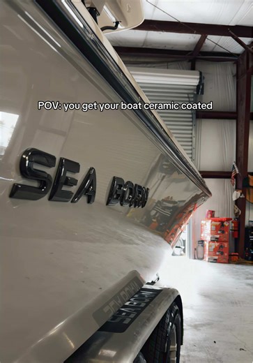 If you’re reading this it’s time to get your boat ceramic coated , polished and paint correction!! Best thing you can do to your boat and we provide that service!! As you can see the final comes out to be 🔥🔥 #ceramiccoating #paintprotection #paintcorrection #fyp #seabornboats