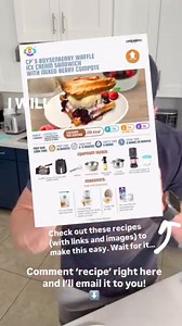 Comment 'yum' below and I’ll email you the fully interactive and printable kitchen-friendly PDF of this recipe! This is next-level summer comfort food, a high-protein dessert that looks like it came from a food truck but fits your macros like a champ. Introducing my Berry Waffle Ice Cream Sandwich: Warm waffles, creamy vanilla ice cream, and a bright berry compote…all with: 235 calories 16g protein 32g carbs 7g fat Net Carbs: 25g $1.69 per serving Compare that to traditional ice cream sandwiches