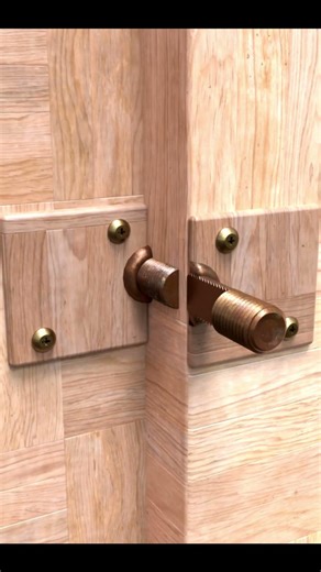 Mind-Blowing GIANT Wooden Bolt Mechanism! #diy #woodwork #shorts #woodworking