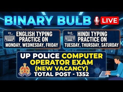 DAY 7 LIVE - Daily Hindi Typing Practice on Tuesday, Thursday, Saturday for UP Police | #typing