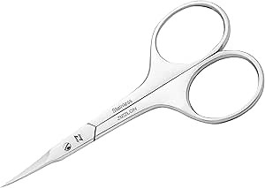 Cuticle Scissors Extra Fine Curved Blade, Extra Slim Scissors for Cuticles Care Professional Manicure Scissors with Precise Pointed Tip Grooming Blades, Eyebrow, Eyelash, and Dry Skin