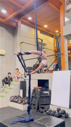 Gravity Defied 💪 Incredible Aerial Silk Strength & Flexibility #aerialsilks #shorts