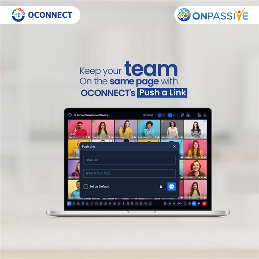 56K views · 4K reactions | Boost productivity and efficiency in meetings with OCONNECT's Push A Link feature, enabling quick access to important resources for your team. Subscribe to OCONNECT today: https://o-trim.co/SubscribeToOConnect #OCONNECT #ONPASSIVE #TheFutureOfInternet #VirtualConferencePlatform #OnlineMeetingPlatform #pushlink #Features #meeting | ONPASSIVE | Facebook