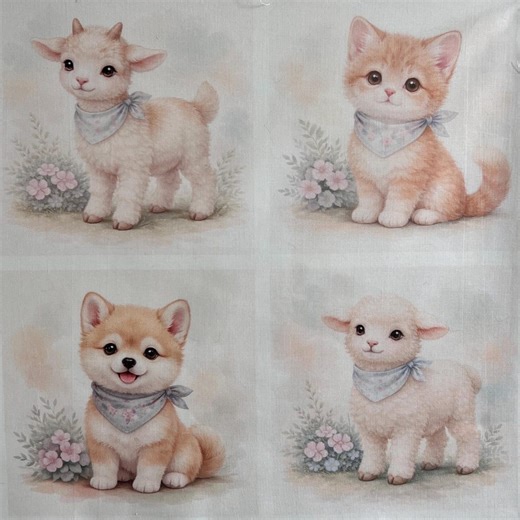 Baby Animal Quilt Blocks Fabric – Set of 8 – 8” Finished – Nursery Cotton Panel - Etsy