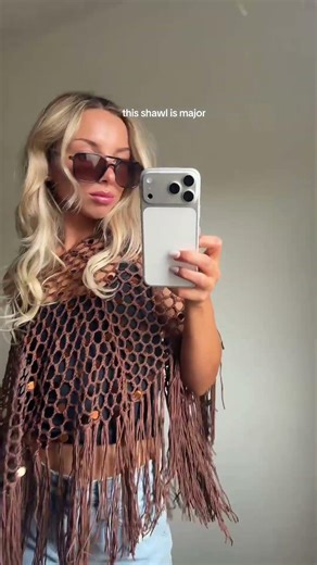 Rianne Mocha Sequin Shawl ✨ | Boho Festival Sequin Layer