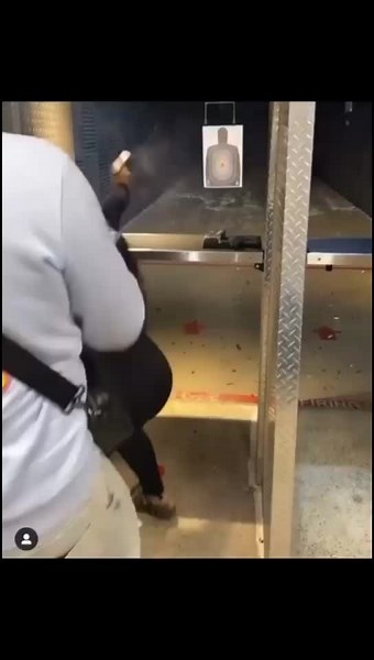Indoor Shooting Range Practice with Handgun