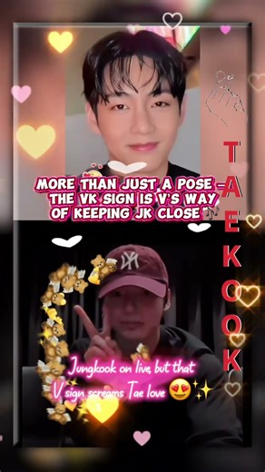 Taekook Signs of Love: V ✌️ & VK 💜 #bts #kpop #btsarmy #taekook #Jungkook #taehyung #fypyoutube