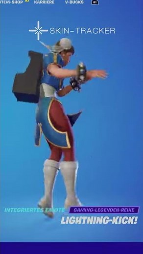 Chun-Li Skin doing Built-In "Lightning Kick" Emote in Fortnite (New Street Fighter Hunter)
