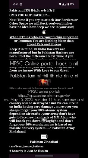 mpsc online portal - https://mpsconline.mizoram.gov.in/ chu hack a ni! pakistan lam mi an nih rin a ni. | Explore Mizoram
