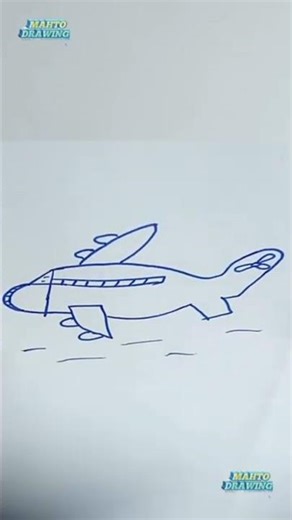 🛬4=Aeroplane Easy Drawing By Beautiful Aeroplane Step By Step 🛬#mahtodrawing