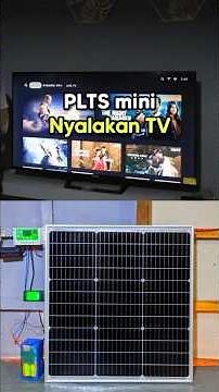 Mini solar power plant turns on TV with Sunpro 12V 220W inverter