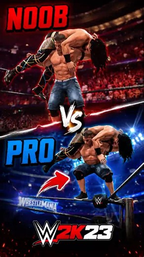 NOOB AA vs PRO AA 😱 WWE 2K23 #wwe #wweraw #wwesmackdown #gameplay #2k26 #shorts #2k23