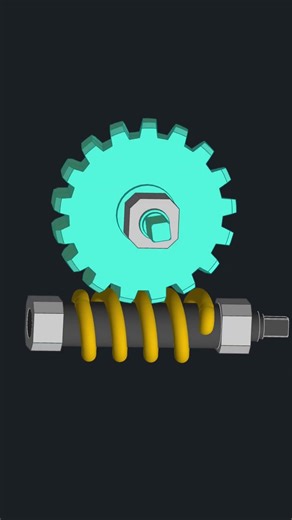 🌀 Spring-Worm Drive Mechanism Explained #mechanic #mechanical #machine #engineering
