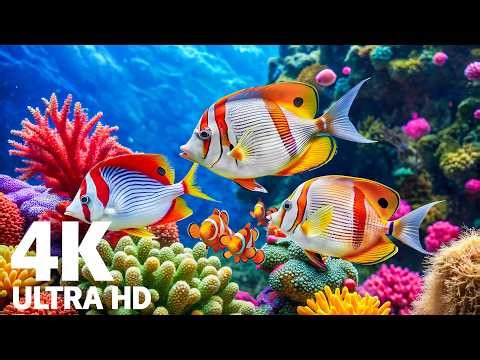 4K Underwater Aquarium 🐠 Vibrant Fish & Jellyfish – Calm Relaxation Sleep Music