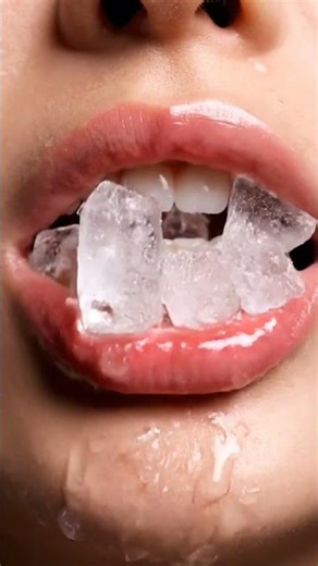 Ultimate Ice Crunch ASMR | Woman Chewing Ice Close-Up #asmr #animation #triggersforsleep