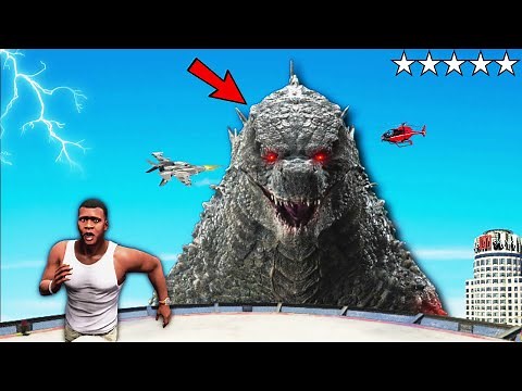 Giant GODZILLA Attacked AND Destroys Los Santos in GTA 5 | GODZILLA EPIC BATTLE