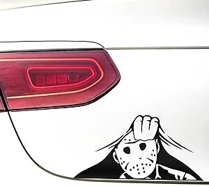 Funny Scary Peeking Car Decal, Nouiroy 2PCS Funny Horror Killer Jason Peeking Sticker for Cars Thriller Eyes Vinyl Stickers Scary Decals Car Bumper Decor Vehicle Door Window Wall Truck SUV, Black
