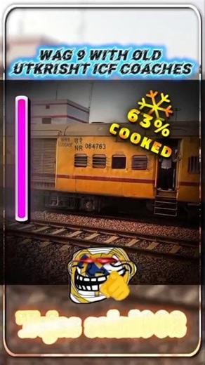 Wag 9 with Old Utkrisht icf coaches #wag9 #loco #trending #indianrailways #aura #edit #attitude