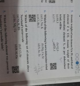 Atomic weight of an element X is 39 , and that of element Z is ... | Filo