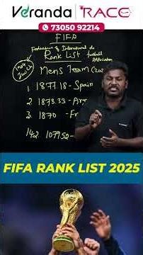 IMPORTANT CURRENT AFFAIRS 💫FIFA RANK LIST 2025💫EXPLAINED BY KARTHIK SENGODAN 💥