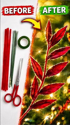 DIY Red Fuzzy Wire Flower 🌺 Easy Pipe Cleaner Flower Tutorial! #Shorts