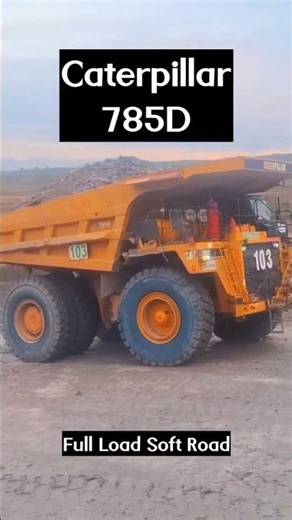 Gravity vs Fully Loaded CAT 785D on a Soft Mining Road #heavyequipment #caterpillar #truck #shorts