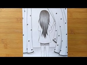 How to draw a girl with pencil sketch//Step by step