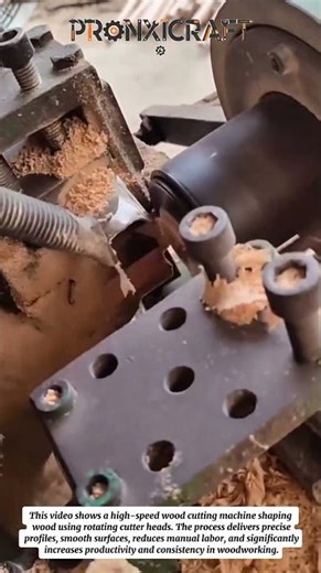 High-Speed Wood Cutting Machine Creating Precision Profiles