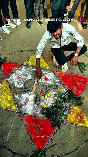 Sankranti Rangoli designs for Bad Boyzz 😁 #rangoli #design #comedy #horror #college #collegelife