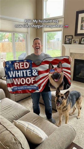 Custom Car Window Protector - Gifts For Dog Lovers - Patriotic Pup On Duty - SSC-YL0501 V1.3