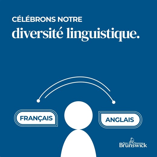À titre de seule province officiellement bilingue au Canada, le Nouveau-Brunswick offre fièrement à chaque personne le droit à des services gouvernementaux en français ou en anglais. La Loi sur les langues officielles assure ce droit, peu importe que vous soyez bilingue ou unilingue. Nous protégeons et valorisons la diversité linguistique qui façonne notre province. | Gouvernement du Nouveau-Brunswick