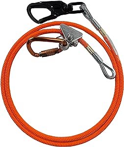 Flip Line Kit with Aluminum Swivel - 1/2 inch (8 feet - 15 feet) | Premium Quality | Ideal for Climbing Lanyard, Lineman’s Belt and Rope