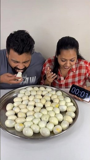 60 BOILED EGGS EATING CHALLENGE😱 FASTEST FOOD COMPETITION🔥 #shorts #foodie #foodchallenge