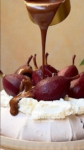 Recipe 68 of 100: Poached Pear Pavlova