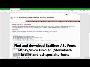 Braille and ASL fonts-how to find-download, install and use