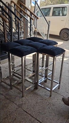 Modern Stainless Steel Bar Stools |Luxury Cushion Stool Set |Brothers Steel Work#shorts #steel#stool