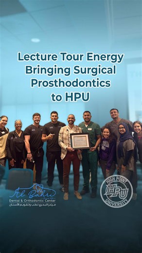 🎤 Honored to deliver two powerhouse lectures at High Point University — diving deep into Surgical Prosthodontics A to Z and Implant Therapy Transition Strategies. 💡 Sharing evidence-based insights, real-world clinical experience, and the future of implant dentistry with the next generation of dental leaders. #DrRamiAlbahri #HighPointUniversity #DentalEducation #SurgicalProsthodontics #ImplantDentistry