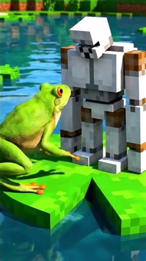 Minecraft RTX 3D Animation: Giant Frog Eats Everything! 🐸💥#shorts