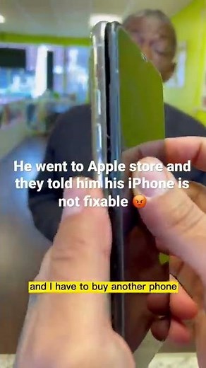Apple store told him his #iphone is not fixable,He needs a new phone😡 #shorts #iphone13 #apple #ios